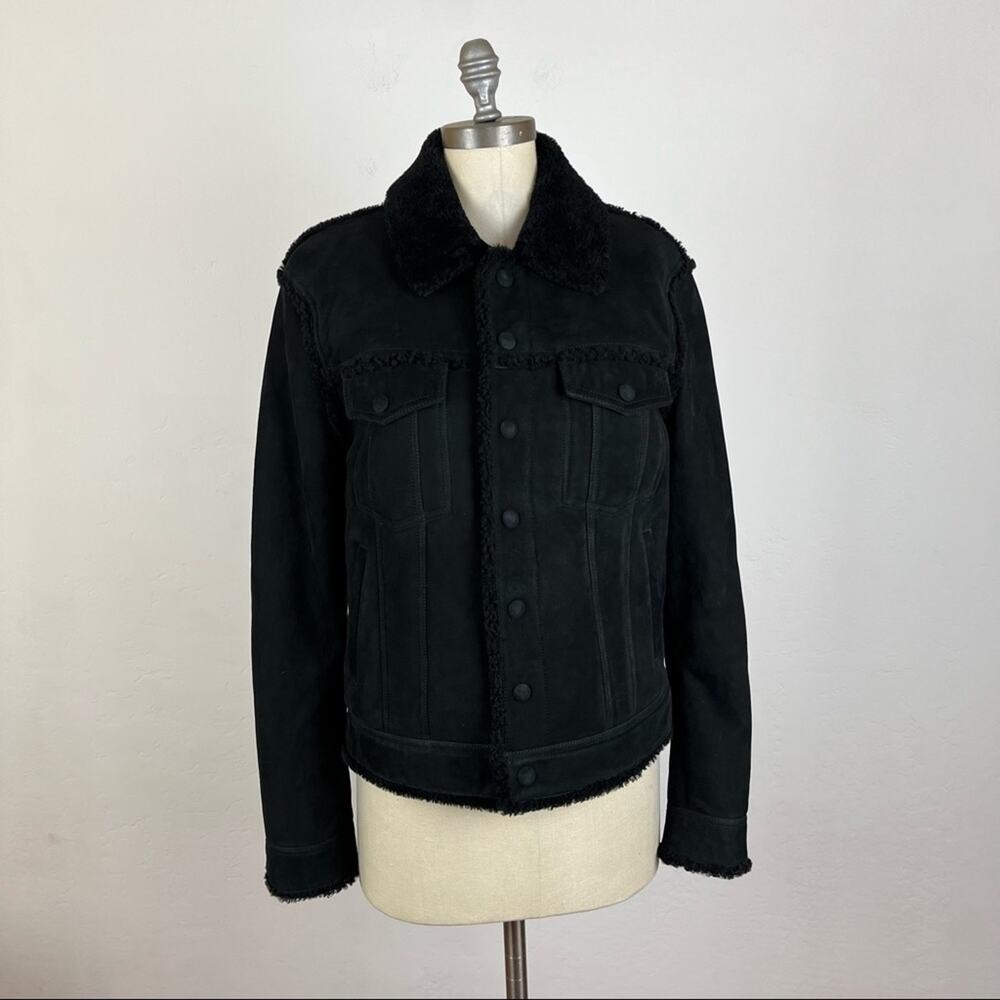 Authentic Saint Laurent Boyfriend Denim Merino Sherling Jacket NWT EUR 50